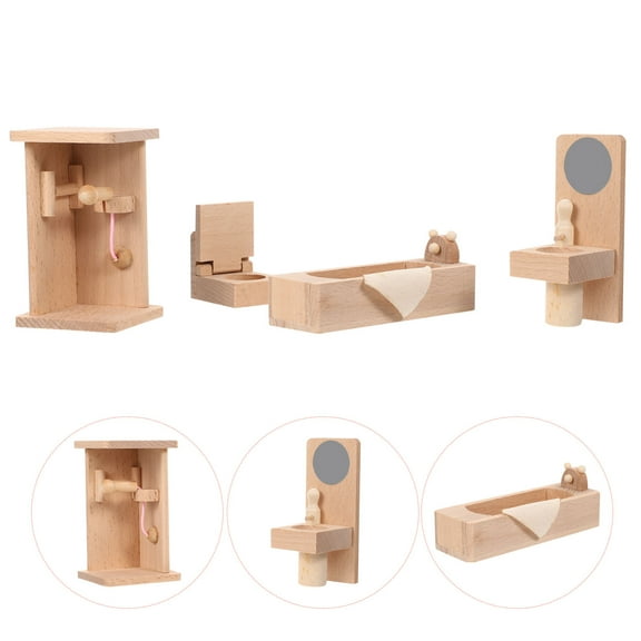 Masteelf 1 Set Doll House Furniture Imitated Mini Bathroom Block Model Adornment
