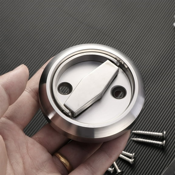 Masteelf 1 Set Hidden Door Locks Stainless Steel Handle Recessed Invisible Keyless Mechanical Outdoor Lock for Fire Proof Side Lock (Silver)