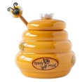 Masteelf 1 Set Honey Jar Lidded Honey Pot with Dipper Ceramic Honey