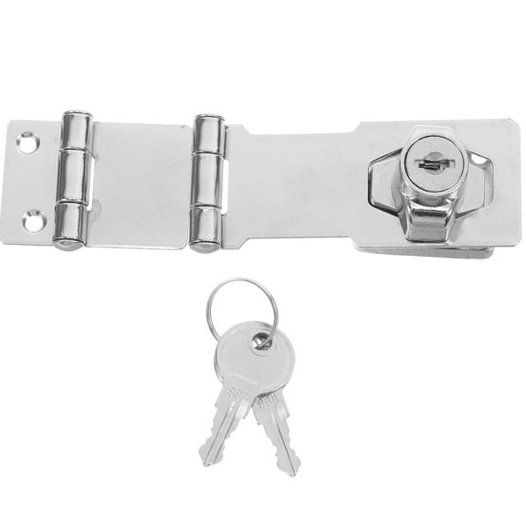 1 Set Keyed Hasp Lock for Cabinets Drawers Heavy Duty Safety Lock with Twist Knob Zinc Alloy Hasp for Closet Doors