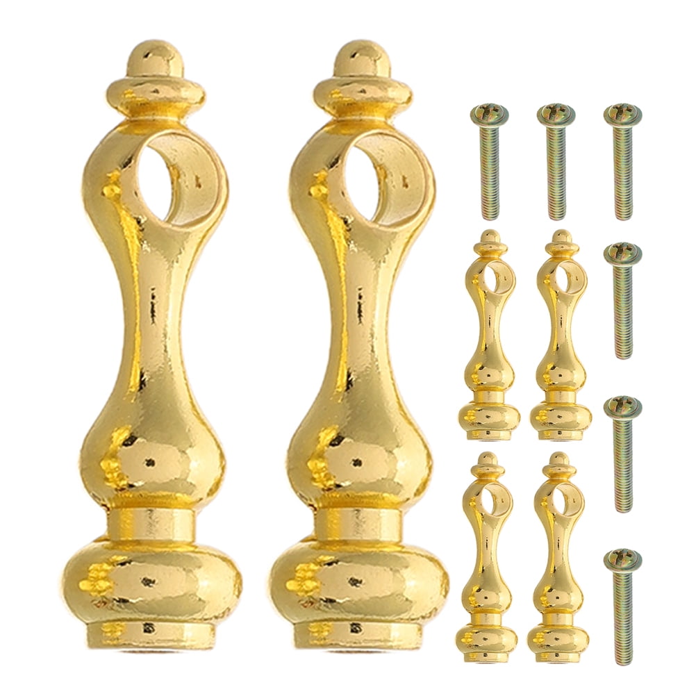 4pcs Golden Metal Spindles For Cabinets - Furniture Connectors For Glass Railings & Bar Carts