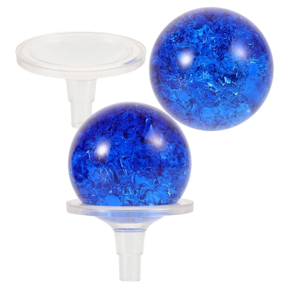 Masteelf 1 Set Of Decorative Fountain Glass Balls Ice Cracked Sphere Indoor Tea Tray Glass Ornaments Ice Cracked Decoration Balls