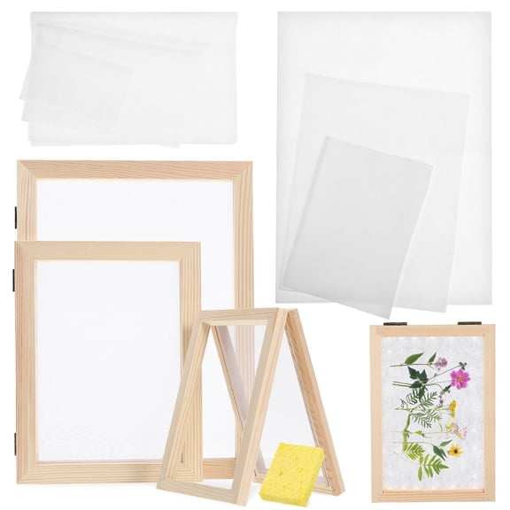 Masteelf 1 Set Paper Making Supplies Mould And Deckle Paper Making Screen Wooden Diy Frames Paper Craft Frames