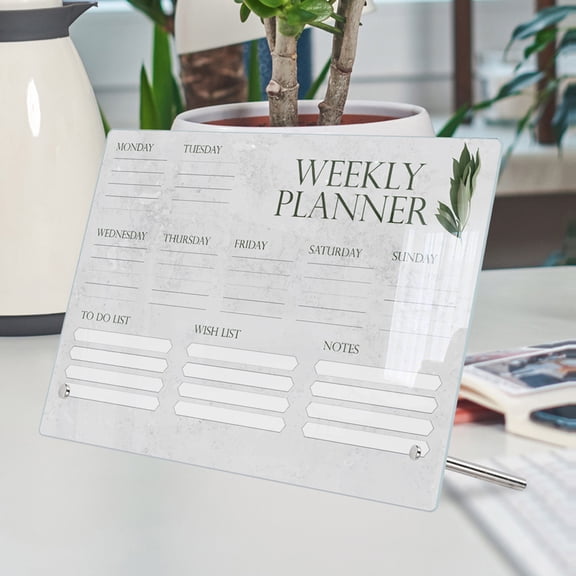 Masteelf 1 Set Reusable Weekly Write Board Desk Dry Erase Board Dry Erase Board Clear White Board And Pen