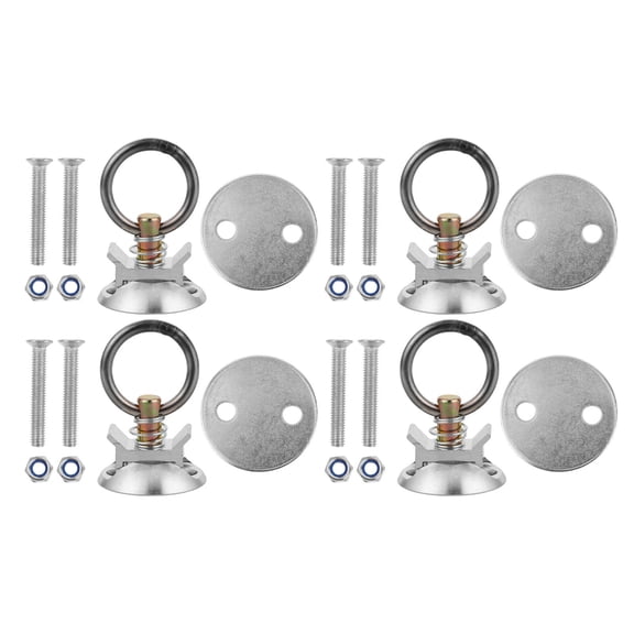Masteelf 1 Set Round Anchor Point Tie Down Kit with Quick Release and Bolt On Fittings for Securing Cargo in Vehicles Trucks Motorcycles