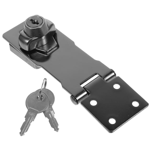 Masteelf Stainless Steel Hasp Latch for Cabinets and Doors, Heavy Duty Security Lock, Dark Grey, 1 Set