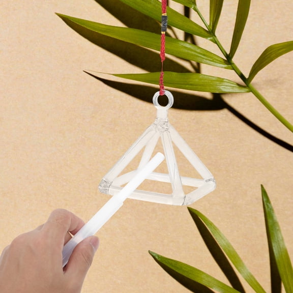 Masteelf Singing Pyramid with Striker Set - Quartz Music Therapy Ornament for Sound Healing and Relaxation