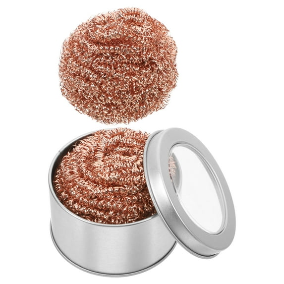 Masteelf 1 Set Soldering Iron Tip Cleaner Brass Sponge Soft Coiled Coppered Wire Ball Sponge for Cleaning Soldering Iron Tips and Heads