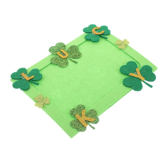 Masteelf 1 Set St. Patrick's Day Felt Craft Kit for Kids' DIY Picture Frames with Green Shamrocks Stickers for Crafts Party Favors and Classroom Activities