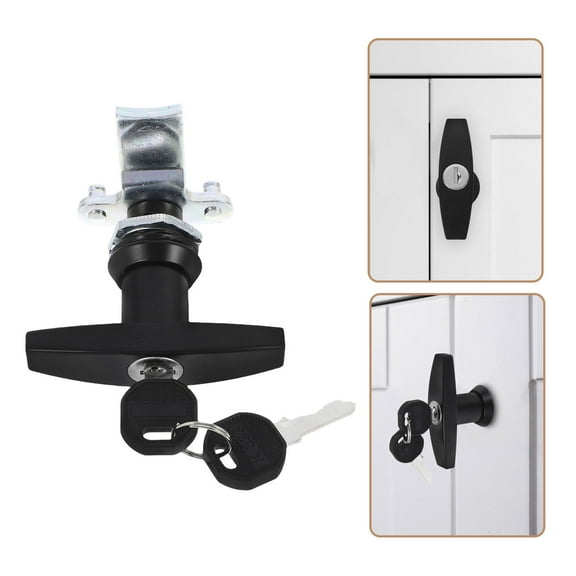 Masteelf 1 Set T Handle Cabinet Locks with Keys RV Truck Storage Drawer Cylinder Lock for File Cabinet Tool Box Mailbox Lock Replacement