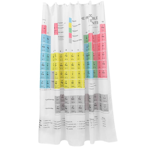 Masteelf 1 Set Waterproof Bath Curtain Polyester Shower Curtain Periodic Table Shower Liner