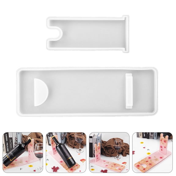 Masteelf Wine Bottle Rack Mold Set - Wine Tray Casting Mold for Wine Storage and Ideas