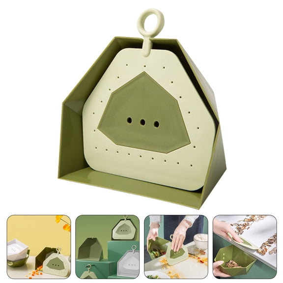 OFFIGAM Portable Dustpan Set, 1 Set Green PP Material, Home Cleaning Supplies, Lightweight and