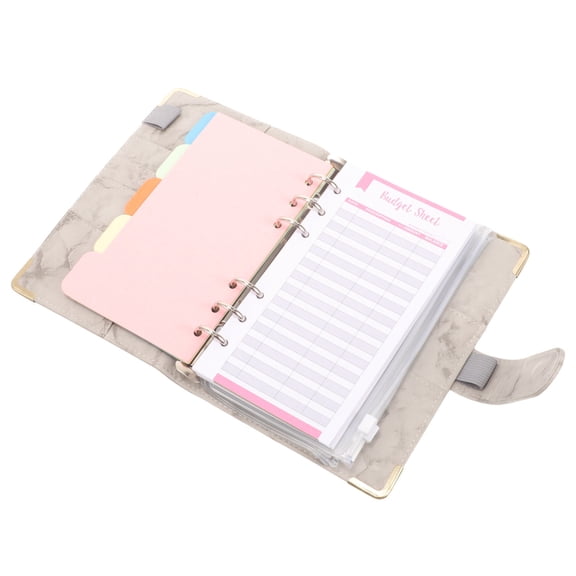 WRITWAA eelf 1 Set Portable Money Saving Organizer Budget Management Receipt Storage Card Storage Grey Simple Design