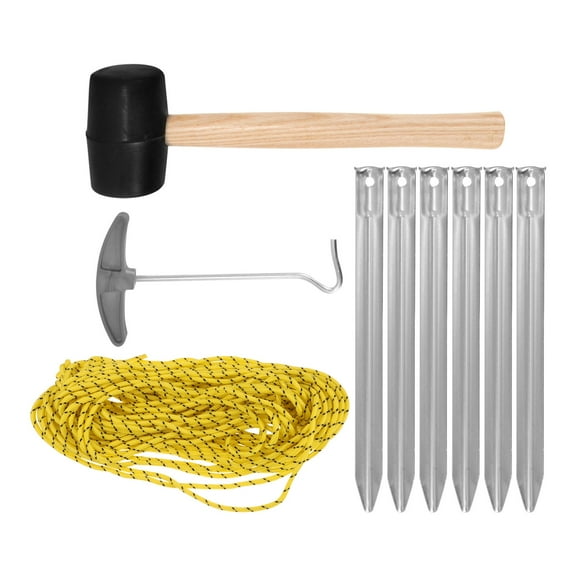 Masteelf 1 Set of Tent Setup Tools Kit Tent Stakes Tent Rubber Hammer Tent Pegs Remover Tool Tent Rope Supplies