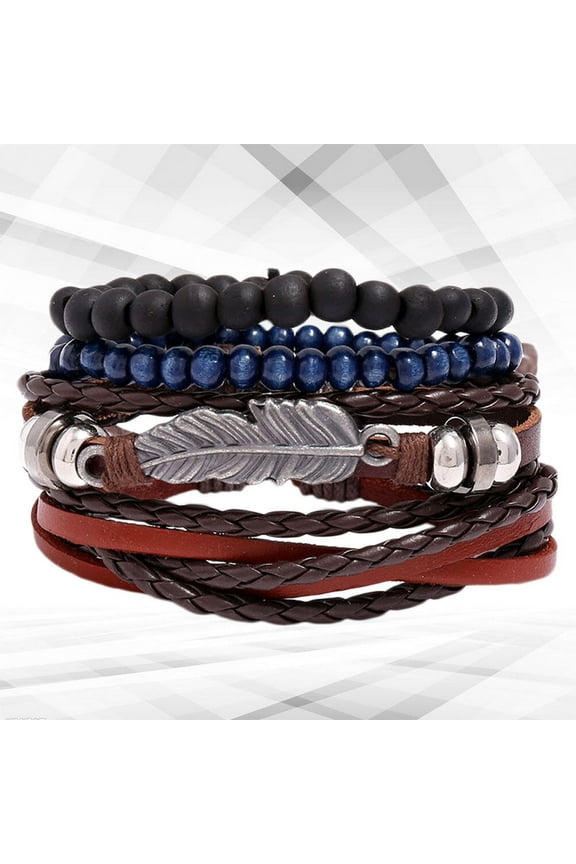 1 Set of Woven Leather Wrist Chain Adjustable Bracelets Fashion Bangle Simple Jewelry for Woman Girl Lady