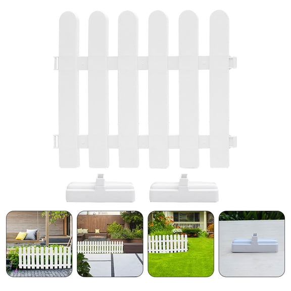Masteelf PVC Yard Fence Set for Outdoor Garden, Lawn, Flowerbed - Weather-Resistant Ground Fence and Easy to Install