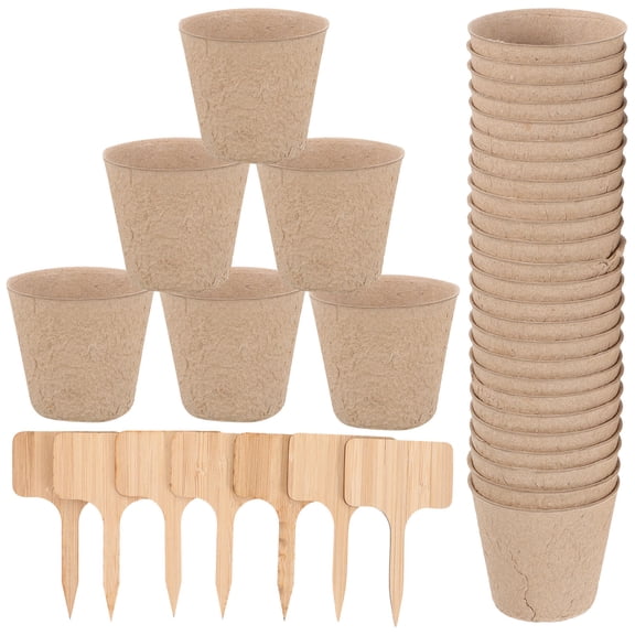 Masteelf 1 set of Round Plant Starter Pots Sprouting Paper Pulp Cups Garden Planting Pots