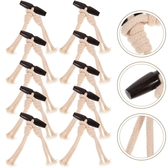 SWETRACE Cotton Rope Wooden Coat Horn Buttons for Clothes and Dress Belt 10 Pairs 4.3x2.4x0.6in