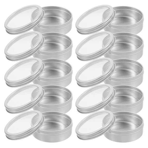HEATSHAKING 10 Pcs Storage Tins with Lids Aluminum Silver Round Storage Tin for General Users