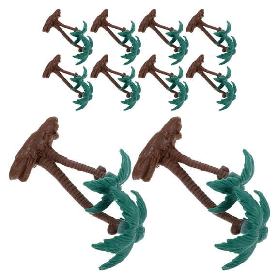Masteelf 10 Pcs Artificial Coconut Tree Seaside 9.50X8.00X3.50CM