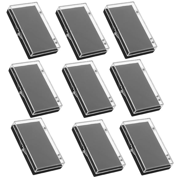 Masteelf  10 Pcs Badge Box Trendy Keychain Bag Display Case Cartoon Jewelry Black