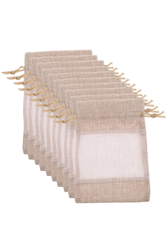 Drawstring Bags for Everyday Use Beige 10Pcs 5.5x3.9in