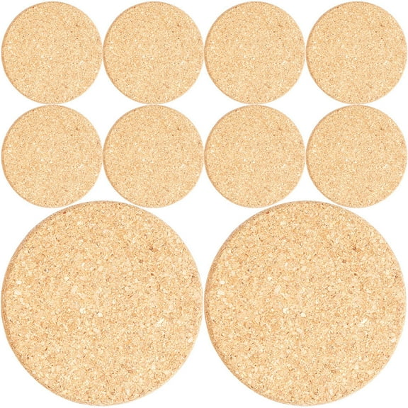 Masteelf 10 Pcs Brown Cork Plant Coasters for Disc Use Protect Furniture and Floors Size 4.0 Inch