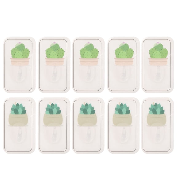 Masteelf 10 Pcs Decorative Adhesive Wall Hook Hooks for Hanging Plants Traceless