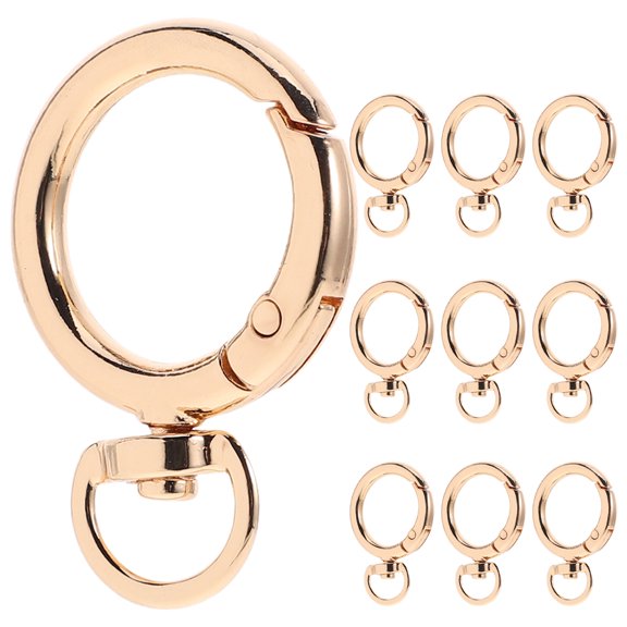 Masteelf  10 Pcs Heavy Duty Swivel Hook Carabiner Jewelry Clasp Golden