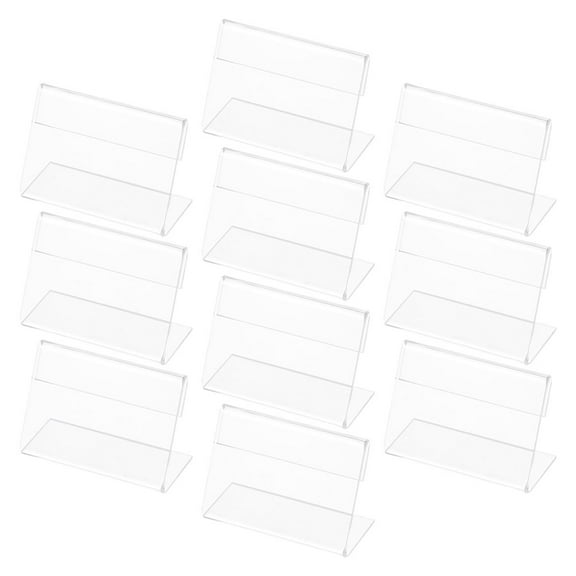 WRITWAA Paper Holder L Shaped Horizontal Acrylic 10Pcs 2.4x1.6x1In