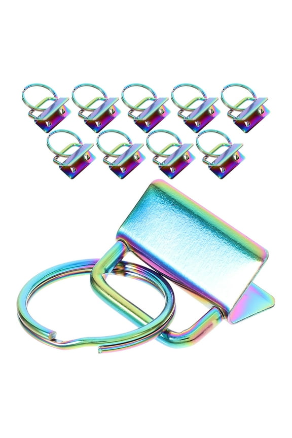 Masteelf 10 Pcs Key Fob Hardware for DIY Projects for Crafting Key Chains Bag Accessories Easy to Use Key Chain Making Supplies Wristlet Keyring Clips
