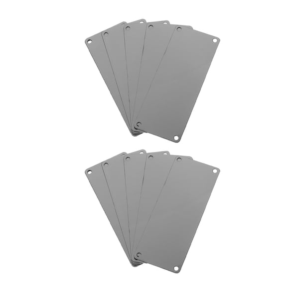 Masteelf 10-Pack Stainless Steel Blank Metal Plates for Engraving, Wall Mounted Name Tags, Signs for Home, Office, Business Use
