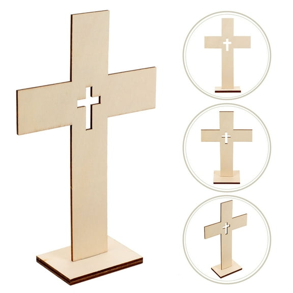 Masteelf 10 Pcs Mini Crosses for Decor Centerpieces Tables Baptism Man Beige
