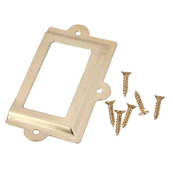 Masteelf 10 Pcs Name Hardware Label Frame Label Holders Travel 10.70X6.10X0.10CM Golden