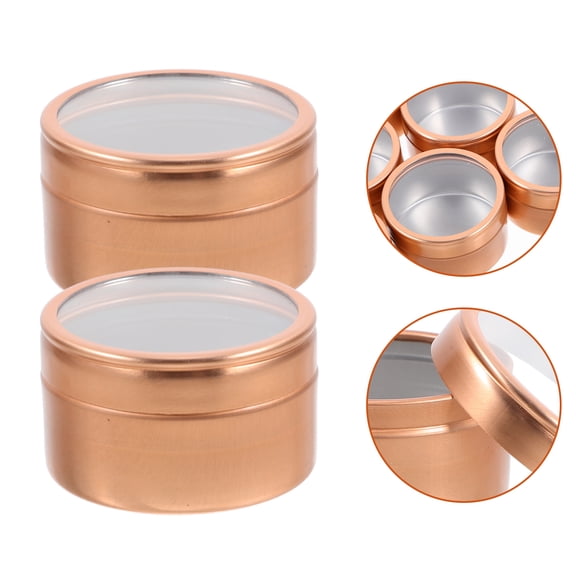 Masteelf Set of 10 Reusable Small Storage Tins with Lids, Rose Metal Containers for Kitchen, Crafts, and Organization
