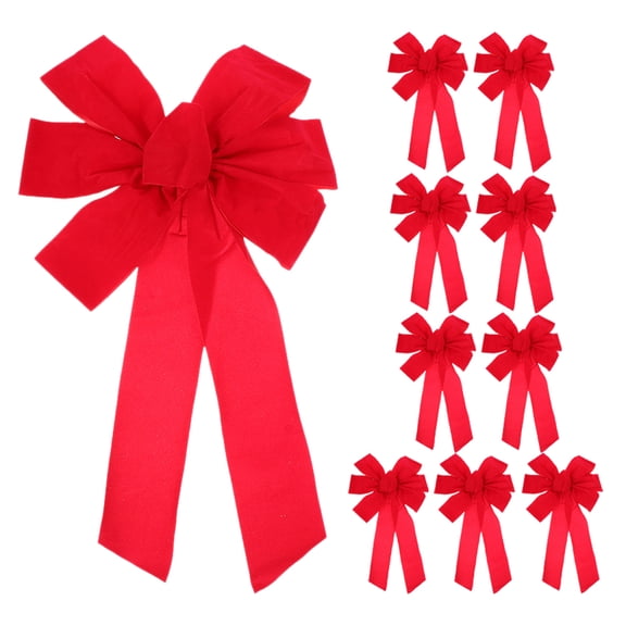 Masteelf 10 Pcs Velvet Bow 2410 Shear Pins Accessories Pendant Unique Nutcracker Charm Sweeper Red