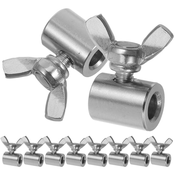 Masteelf  10 Pcs Wing Bolt Butterfly Screws Gripper Fixed Hanger Silver