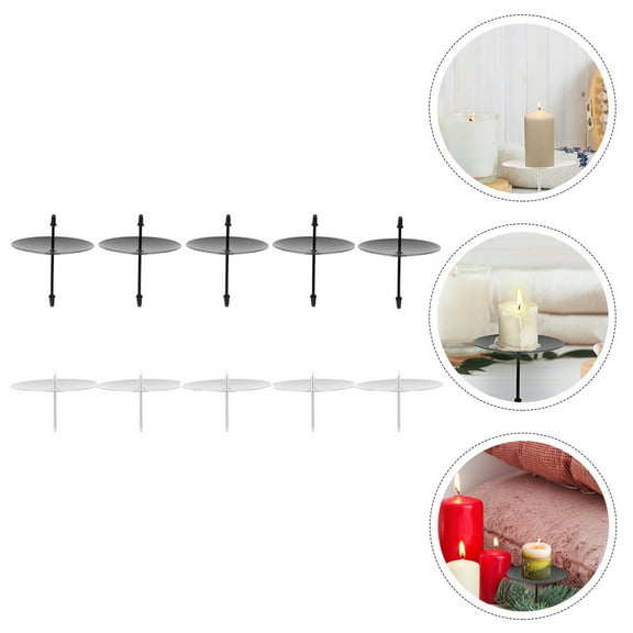 Masteelf 10 Pcs Wreaths Candle Fixing Accessories Holder Silver Taper Holders Candelabra Stand