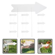 Masteelf 10 Pcs Yard Lawn Blank DIY Arrow Sign Plastic Insert Set 10pcs Garden Decor Decoration White