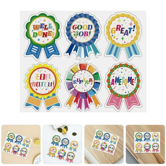 Masteelf 10 Pieces/1 Bag Teacher Reward Stickers Self Adhesive Medals for Kids Classroom Supplies Motivational Stickers for Students for School Home and Kindergarten