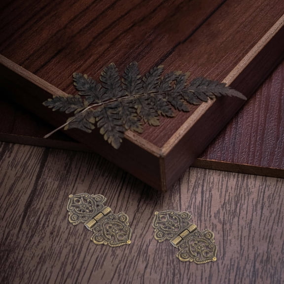 Masteelf 10 Set Vintage Zinc Alloy Hinges Retro Bronze Hinges Decorative Hinges For Cabinet Jewelry Boxes and Wood Boxes Furniture Fittings Box Clasp Hinges