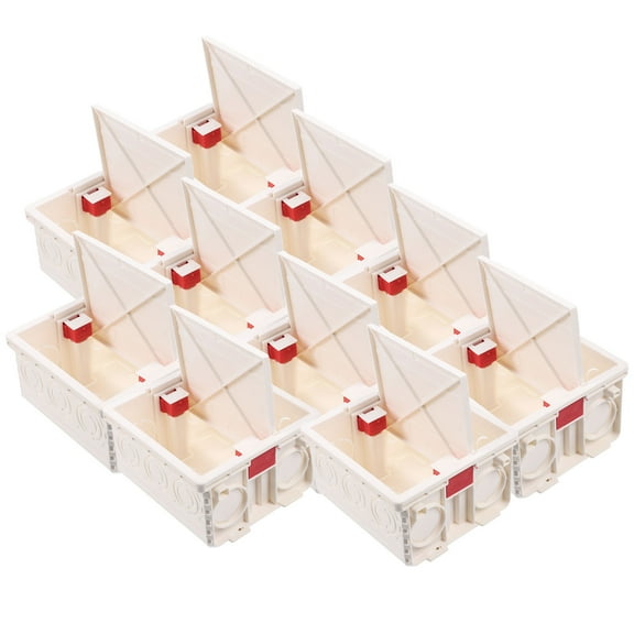 LOLIPPYY 10Sets White PVC Electric Mounting Box Wall Socket Junction Box with Water Resistant Design