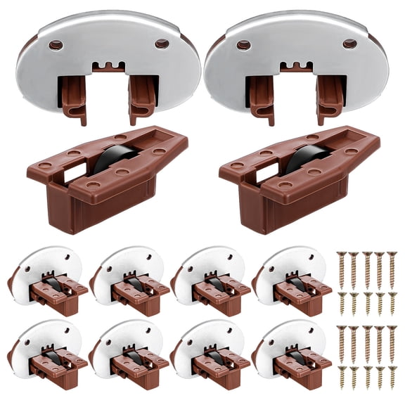 HEATSHAKING 10 Sets Roller Drawer Slides Plastic And Metal Brown Drawer Slide Bracket For Maintenance