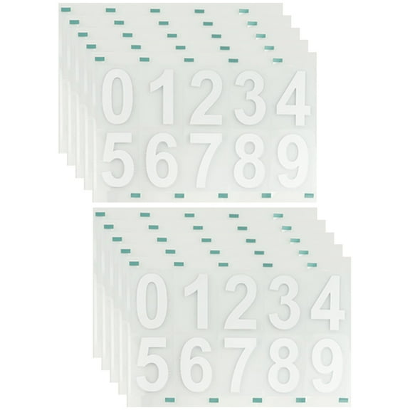 White Reflective Mailbox Number Stickers Self Adhesive for Signs Door Cars Trucks Address 10 Sets
