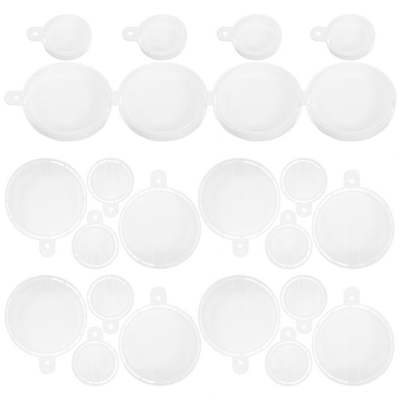 Masteelf 10 Sets Storage Bins with Lids Boxes Drum Cover 9.50X7.50X1.20CM White