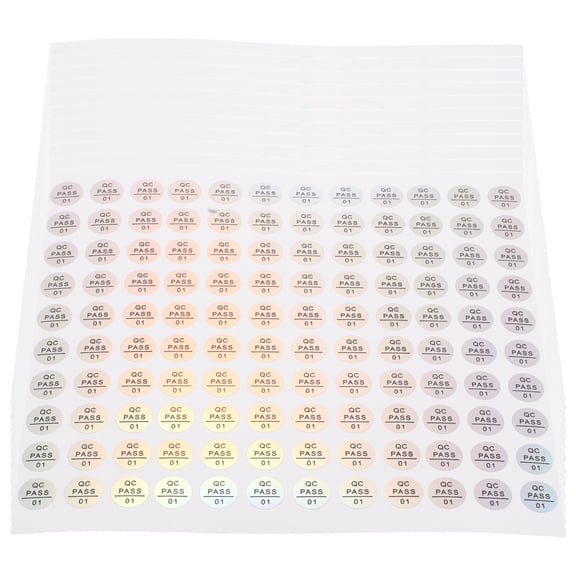 Masteelf 10 Sheet Quality Control Verification Stickers Qualified Staff Silver