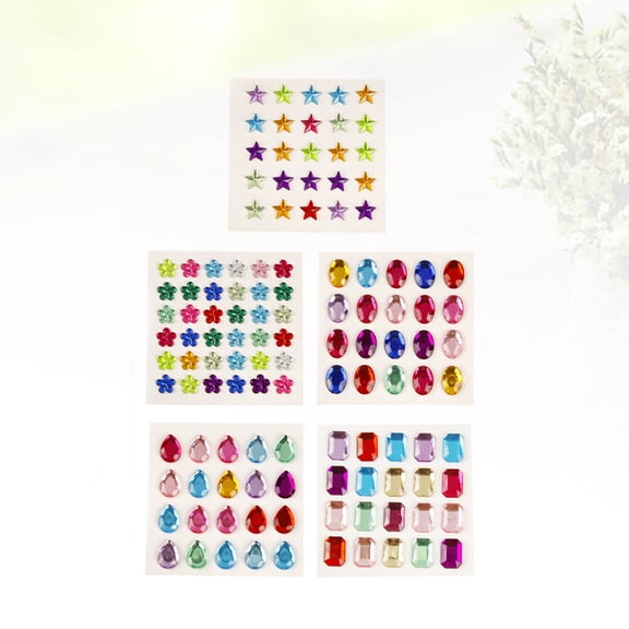 Masteelf  10 Sheets Rhinestone Decal Imitation Crystal Paste Child Colorful