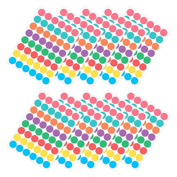 Masteelf 10 Sheets Blank Round Labels with Decorative Dots Multi Use Sticky Dot Stickers
