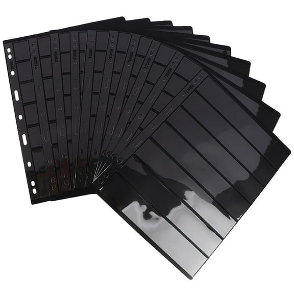 Masteelf 10 Sheets of Loose Leaf Classification Stamp Storage Pouches Storage Holders for Album Stamp